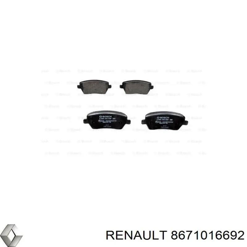 Тормозні колодки Renault (RVI) 8671016692