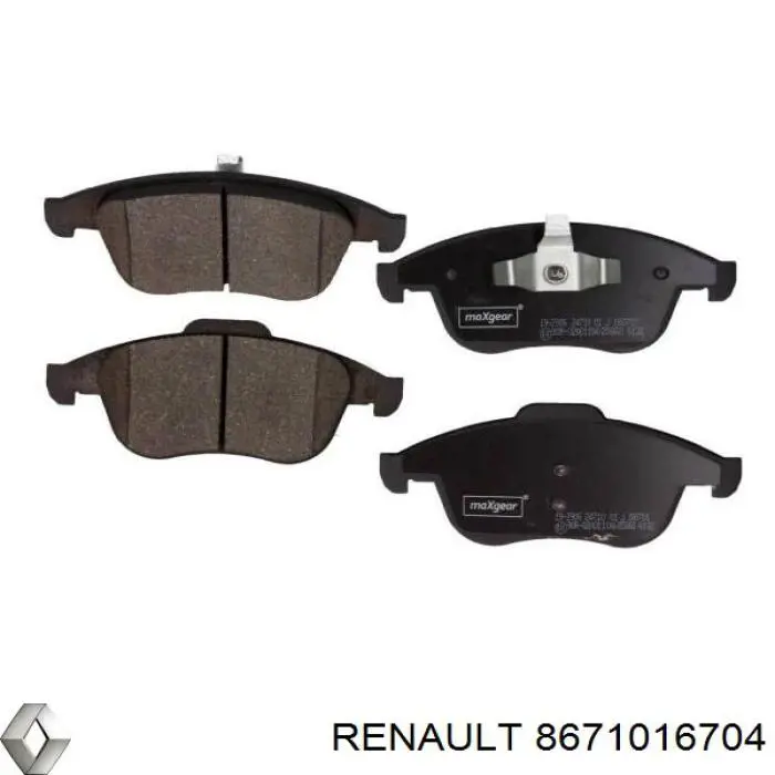 Передні тормозні колодки 8671016704 Renault (RVI)