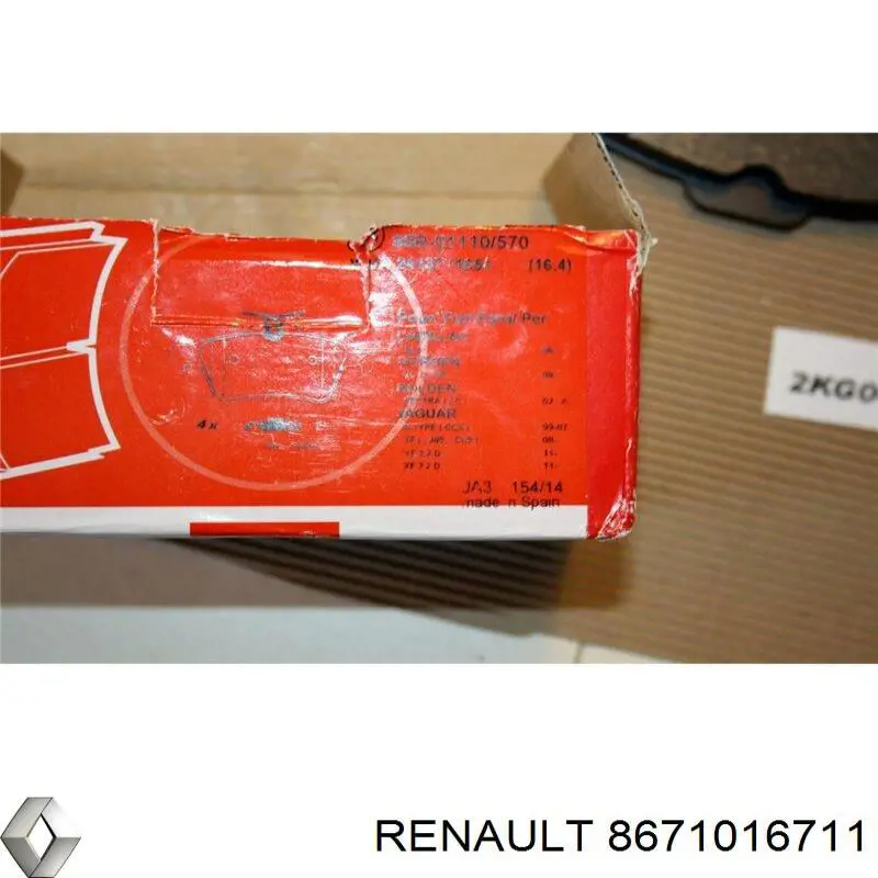 8671016711 Renault (RVI) колодки гальмові задні, дискові