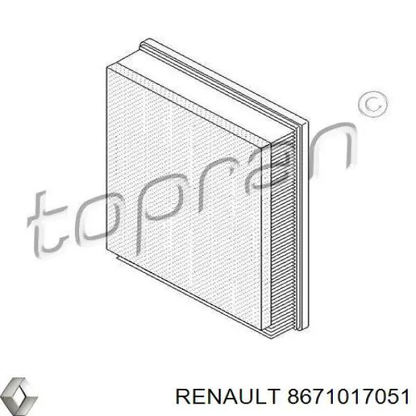 Елемент повітряного фільтра Renault (RVI) 8671017051 ціна, від 6.45 USD
