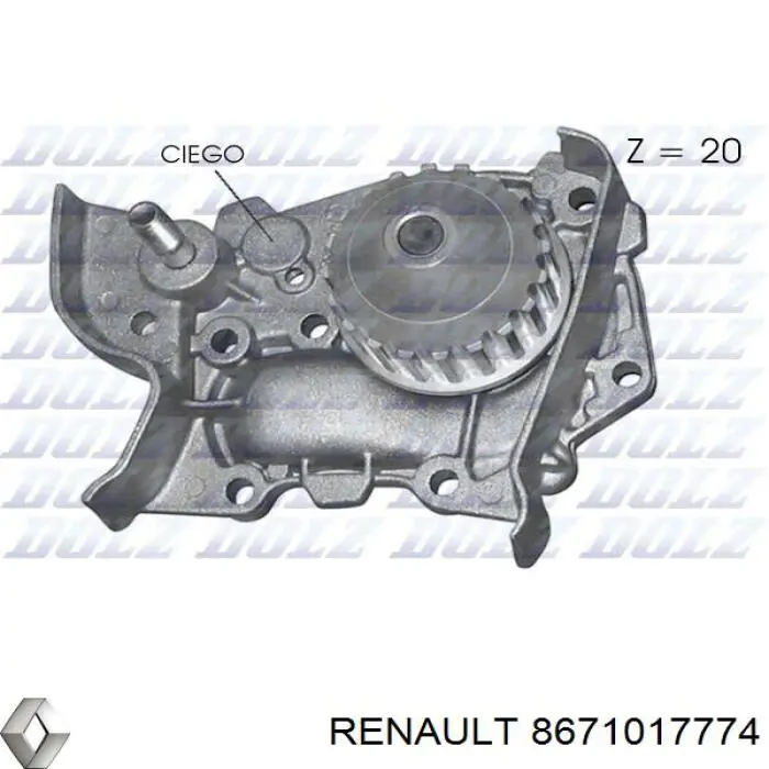 Купити 8671017774 Renault (RVI) Насос охолоджуючої рідини