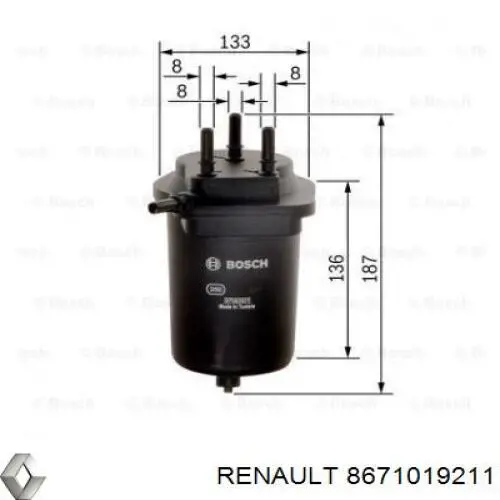 8671019211 Renault (RVI) Фільтр палива