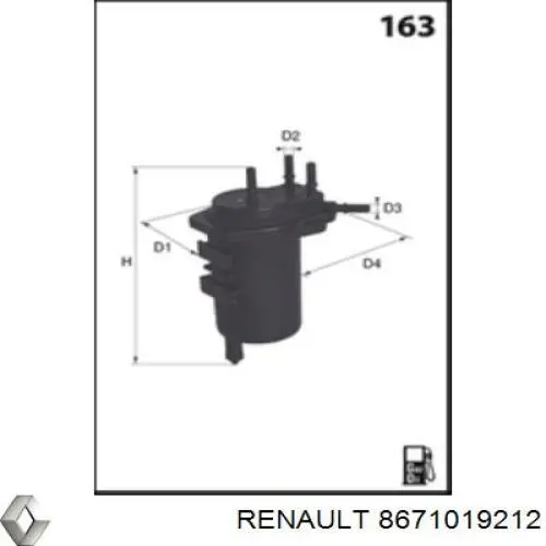 Купити 8671019212 Renault (RVI) Фільтр-відстійник палива грубої очистки