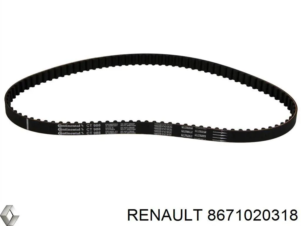 Зубчастий ремінь Renault (RVI) 8671020318 ціна, від 13.64 USD