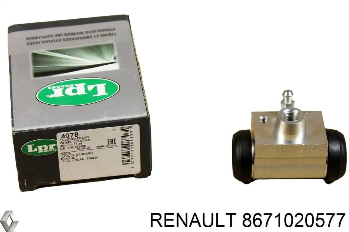 8671020577 Renault (RVI) циліндр гальмівний колісний/робітник, задній