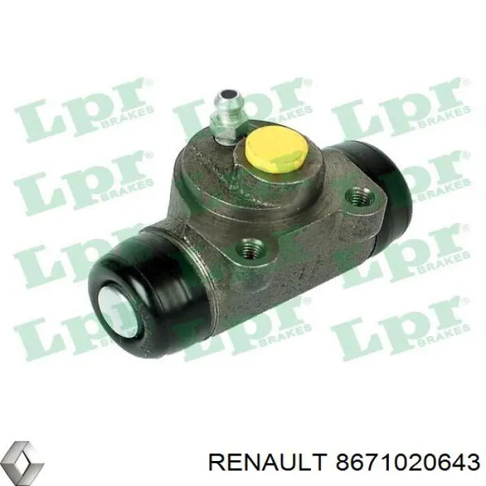Циліндр гальмівний колісний/робочий, задній Renault (RVI) 8671020643 ціна, від 8.26 USD