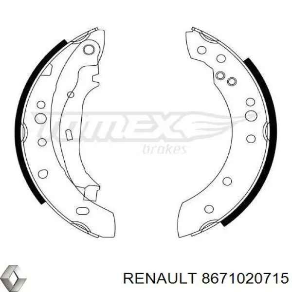 8671020715 Renault (RVI) Колодки гальмівні задні, барабанні