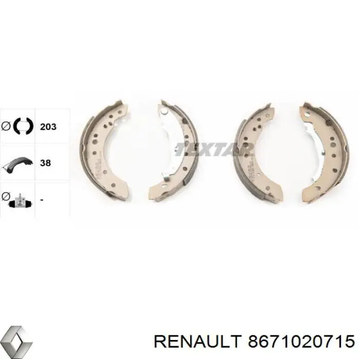 Колодки гальмові задні, барабанні Renault (RVI) 8671020715 ціна, від 29.39 USD