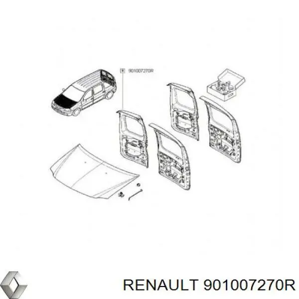 901007270R Renault (RVI) двері задні, праві