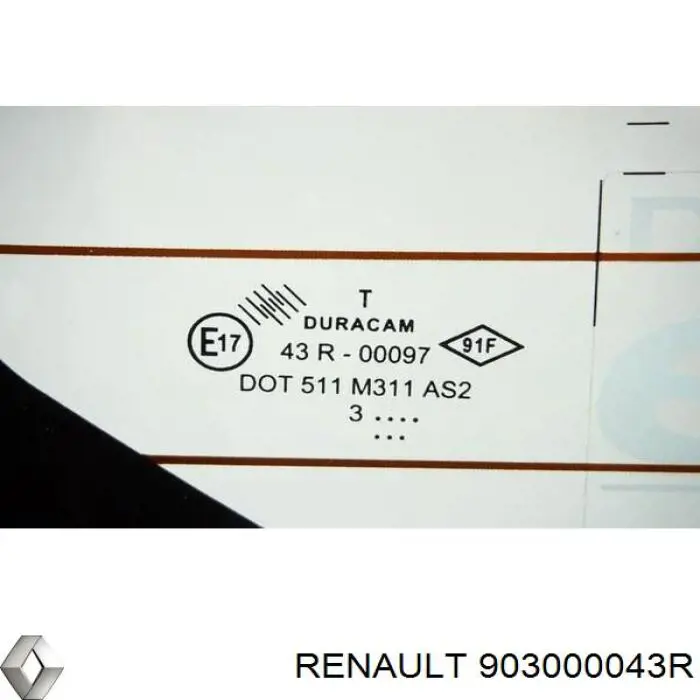 903000043R Renault (RVI) скло заднє, 3/5-й двері (ляди)
