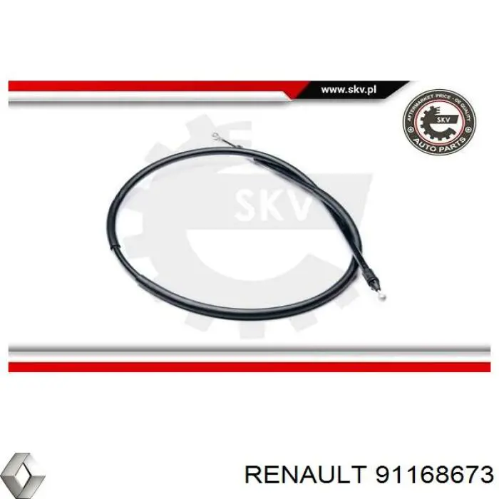 Купити 91168673 Renault (RVI) Трос ручного гальма задній, правий