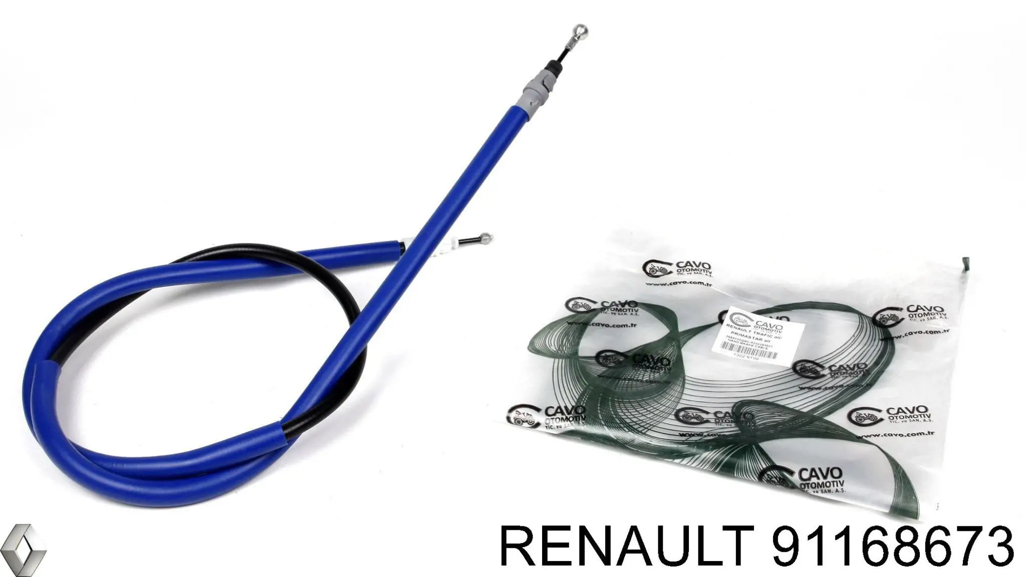 91168673 Renault (RVI) Трос ручного гальма задній, правий
