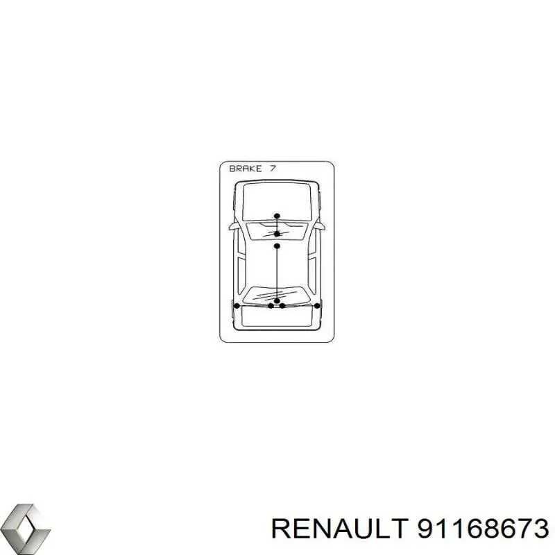 91168673 Renault (RVI) Трос ручного гальма задній, правий