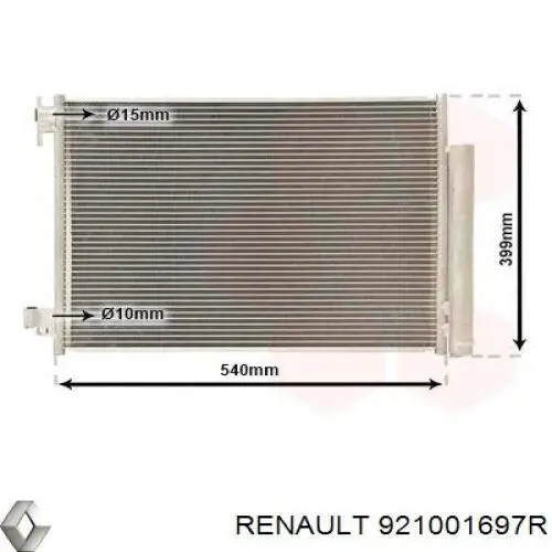 921001697R Renault (RVI) радіатор кондиціонера