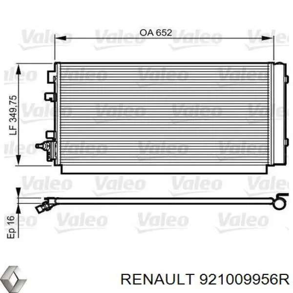 Конденсатор кондиціонера Renault (RVI) 921009956R ціна, від 111.30 USD