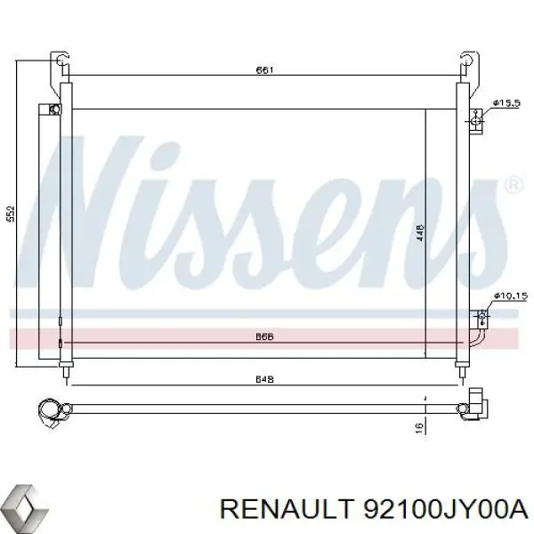 Купити 92100JY00A Renault (RVI) Радіатор системи охолодження кондиціонера
