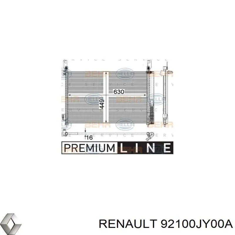 Конденсатор кондиціонера Renault (RVI) 92100JY00A ціна, від 83.86 USD