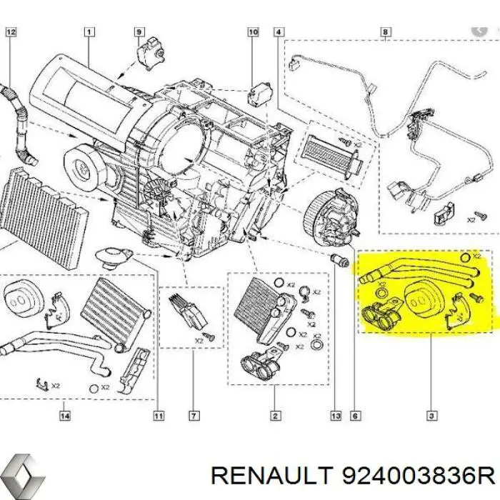 924003836R Renault (RVI) Шланг термостата