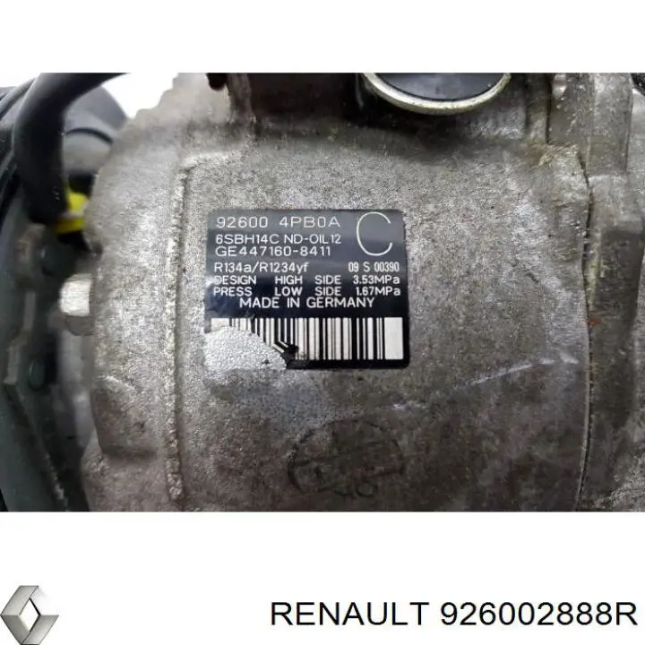 Компресор системи кондиціювання Renault (RVI) 926002888R ціна, від 140.92 USD