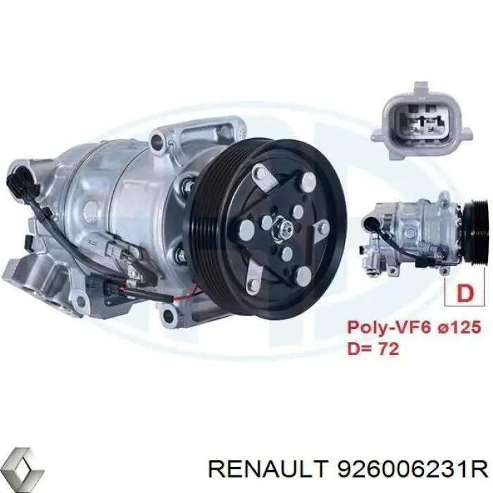 Компресор кондиціонера 926006231R Renault (RVI)