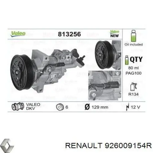 926009154R Renault (RVI) компресор кондиціонера