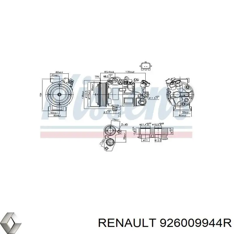 Компресор кондиціонера 926009944R Renault (RVI)