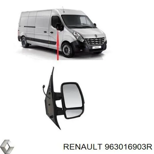 Дзеркало праве 963016903R Renault (RVI)