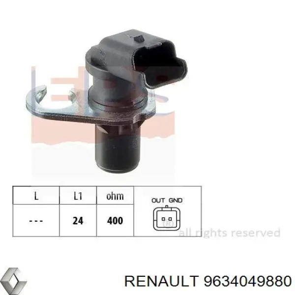 9634049880 Renault (RVI) датчик положення (оборотів коленвалу)