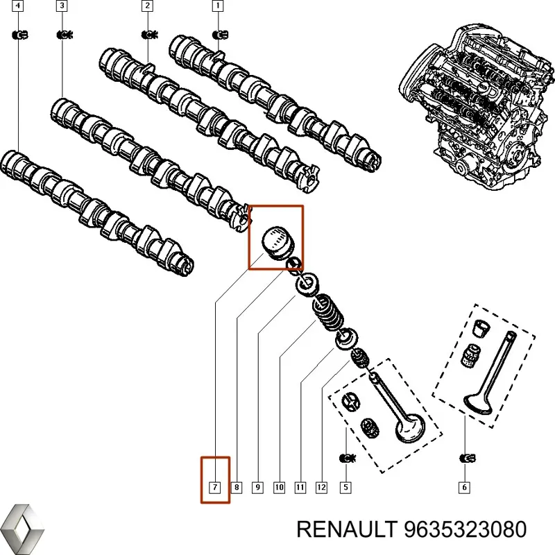 Штовхач клапана гідравлічний Renault (RVI) 9635323080 ціна, від 6.14 USD