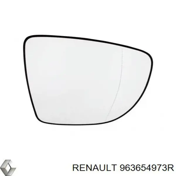 Купити 963654973R Renault (RVI) Дзеркальний елемент правого дзеркала заднього виду