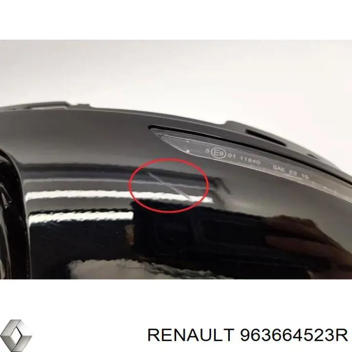 Дзеркальний елемент дзеркала заднього виду, лівого 963664523R Renault (RVI)