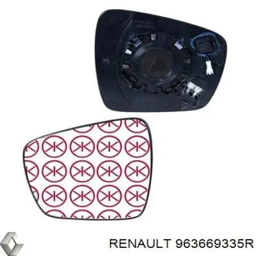 Купити 963669335R Renault (RVI) Дзеркальний елемент дзеркала заднього виду, лівого