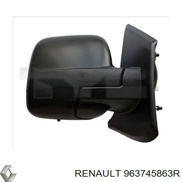 Накладка дзеркала заднього виду, права 963745863R Renault (RVI)