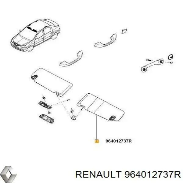 964012737R Renault (RVI) Козирок протисонячний