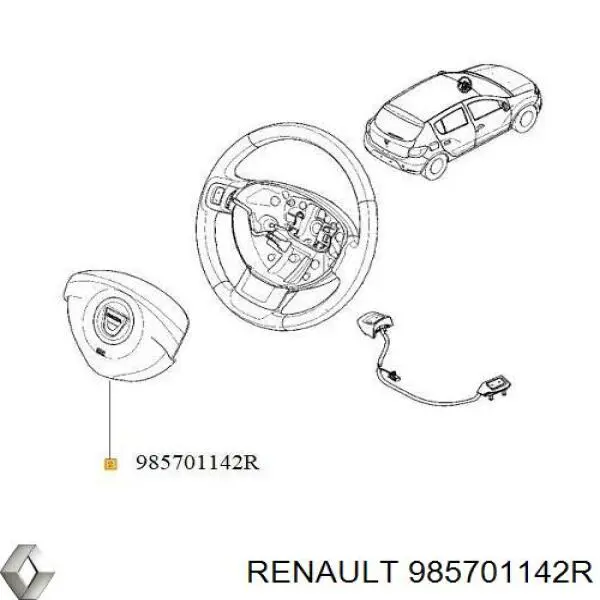 985701142R Renault (RVI) подушка безпеки, водійська, airbag