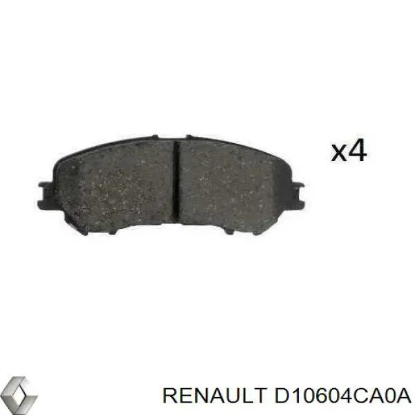 Колодки гальмівні передні, дискові D10604CA0A Renault (RVI)