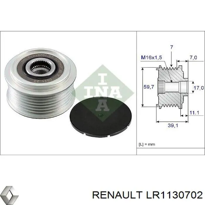 Генератор LR1130702 Renault (RVI)