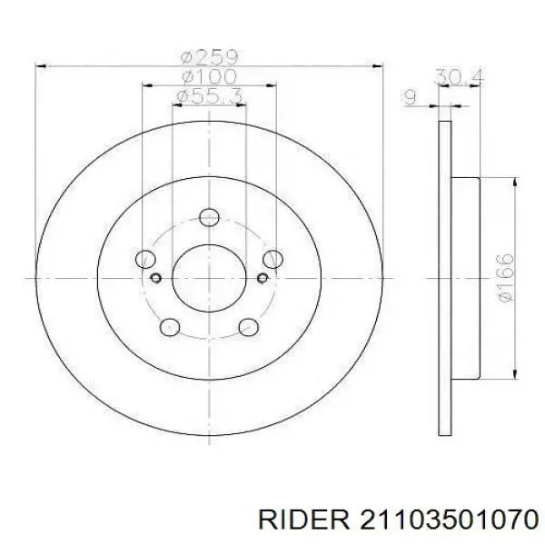 Диск гальмівний передній 21103501070 Rider