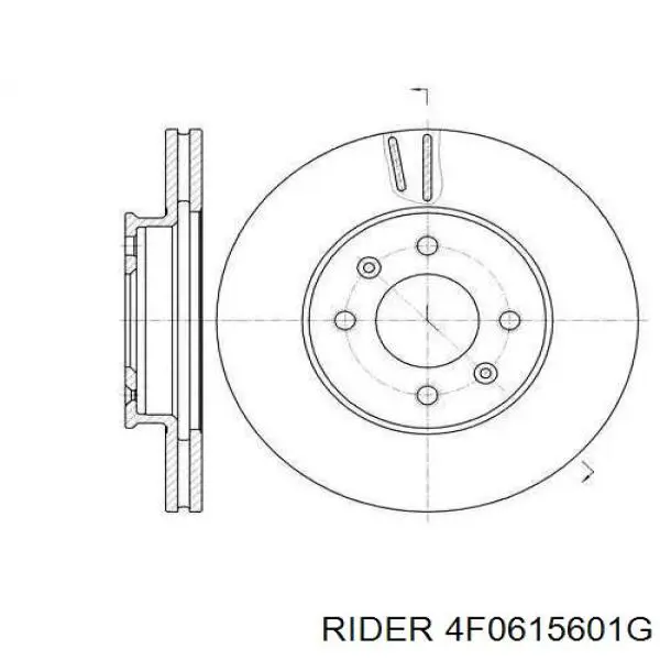 Диск гальмівний задній 4F0615601G Rider