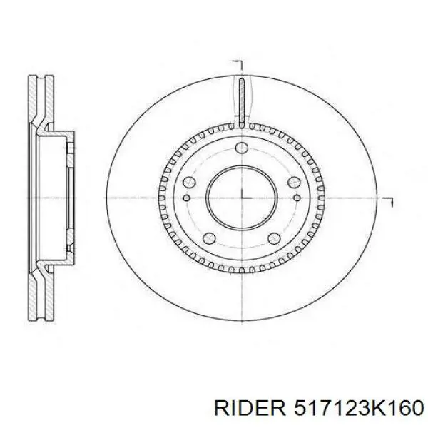 Купити 517123K160 Rider Ротор гальмівний