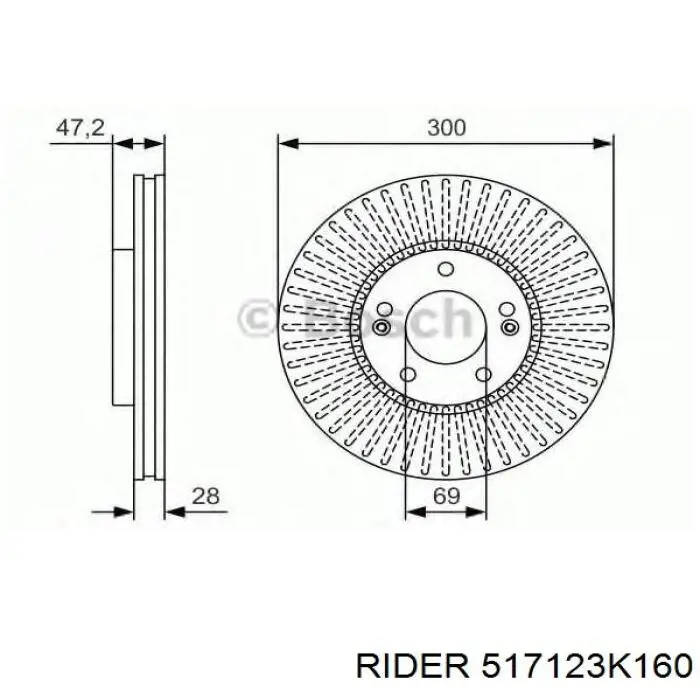 517123K160 Rider Гальмо дискове переднє