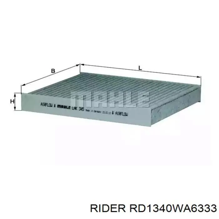 Елемент повітряного фільтра Rider RD1340WA6333 ціна, від 3.77 USD