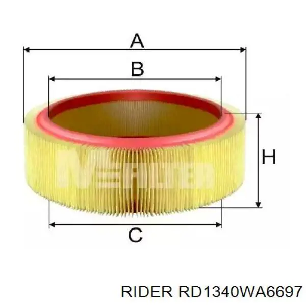 RD1340WA6697 Rider Повітряний фільтр двигуна