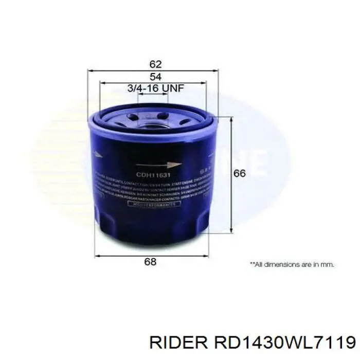 Масляний фільтр RD1430WL7119 Rider