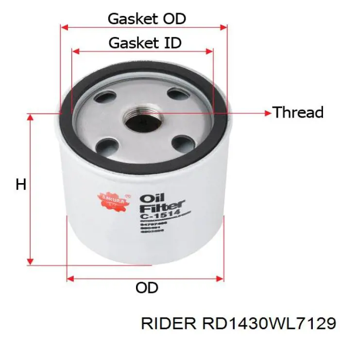 Корпус масляного фільтра RD1430WL7129 Rider