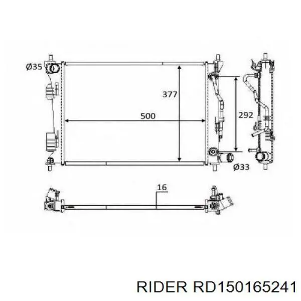 Купити RD150165241 Rider Насос охолоджуючої рідини