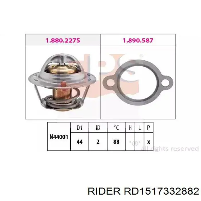 Купити RD1517332882 Rider Термостат в корпусі