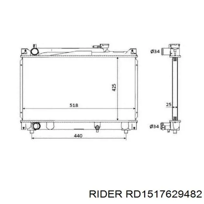 Автомобільний термостат Rider RD1517629482 ціна, від 5.51 USD