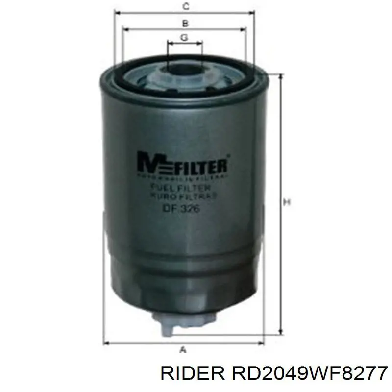 Фільтр тонкого очищення палива Rider RD2049WF8277 ціна, від 6.99 USD