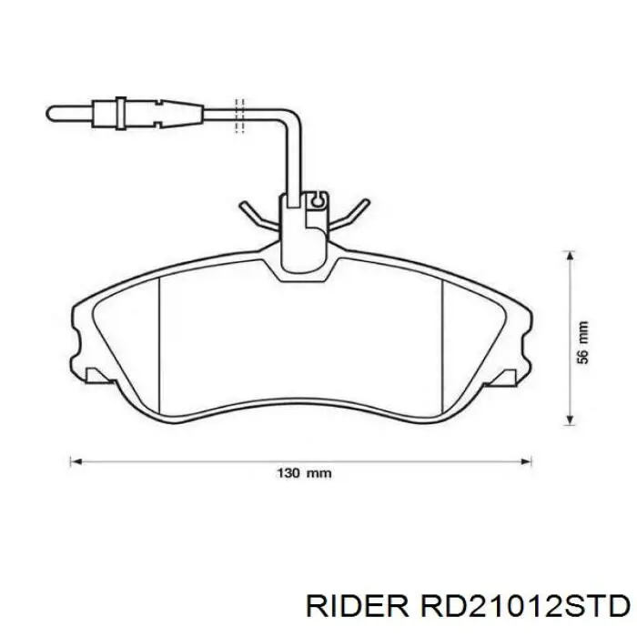 RD21012STD Rider колодки гальмівні передні, дискові